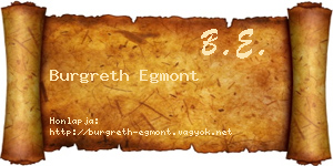 Burgreth Egmont névjegykártya